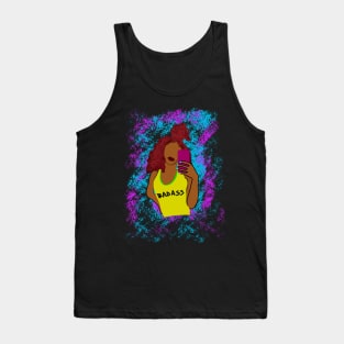 BadAss Black Girl Curly Hair Taking Selfie Tank Top